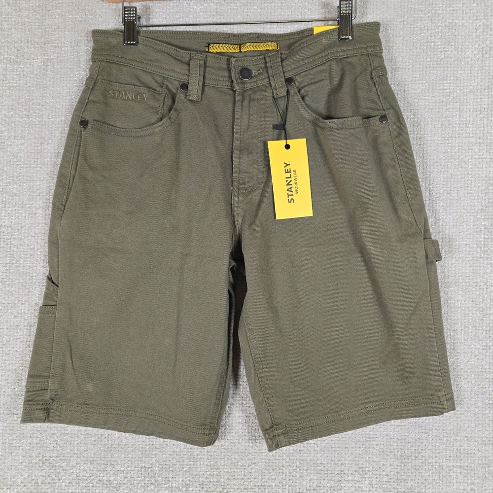 Stanley Workwear Mens Olive Green Carpenter Shorts Stretch Size 30W ST613BC NWT